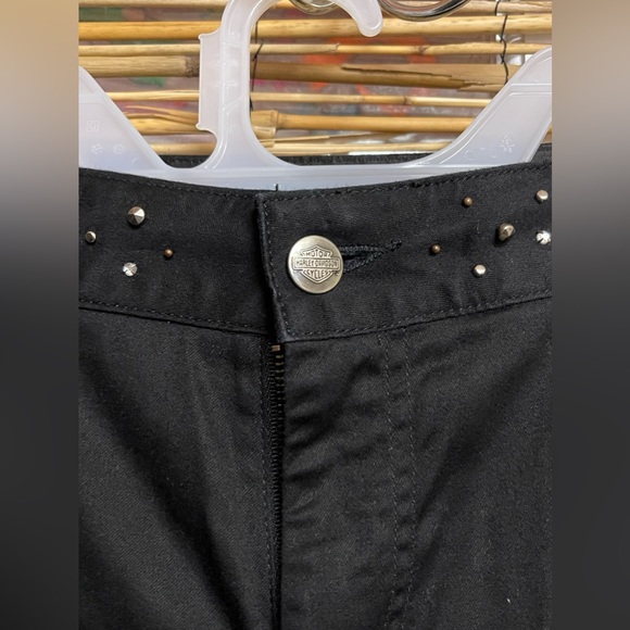 Harley Davidson Motor Clothes Black Bedazzled Pants - Picture 4 of 12